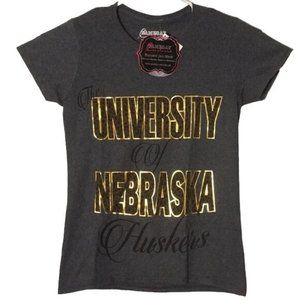 Gameday Couture University of Nebraska T Shirt S Grey Huskers Short Sleeves